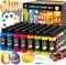64 Pcs Acrylic Paint Set with 12 Brushes, 2 Knives & Palette, 48 Colors (2oz/60ml)